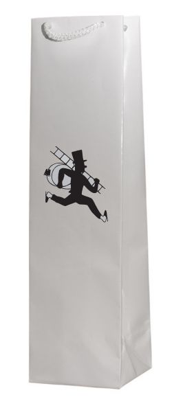 Flaschentasche Weiß mit
schwarzem RFK für eine Flasche
