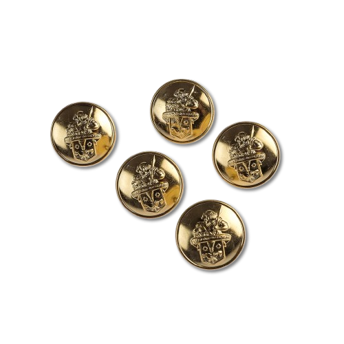 Rußgewand Knopf goldfarben
geprägt
