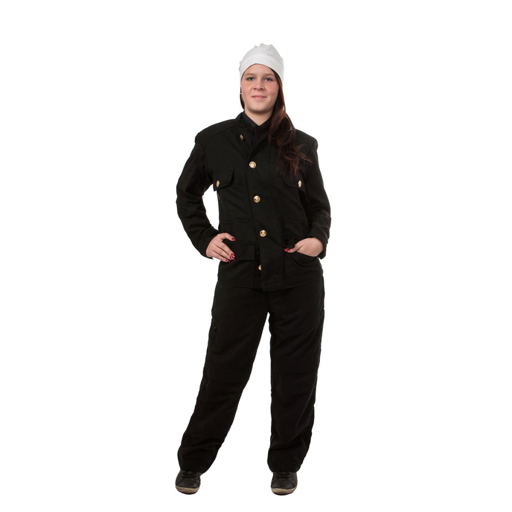 Arbeitskoller leicht mit Goldknöpfen einreihig