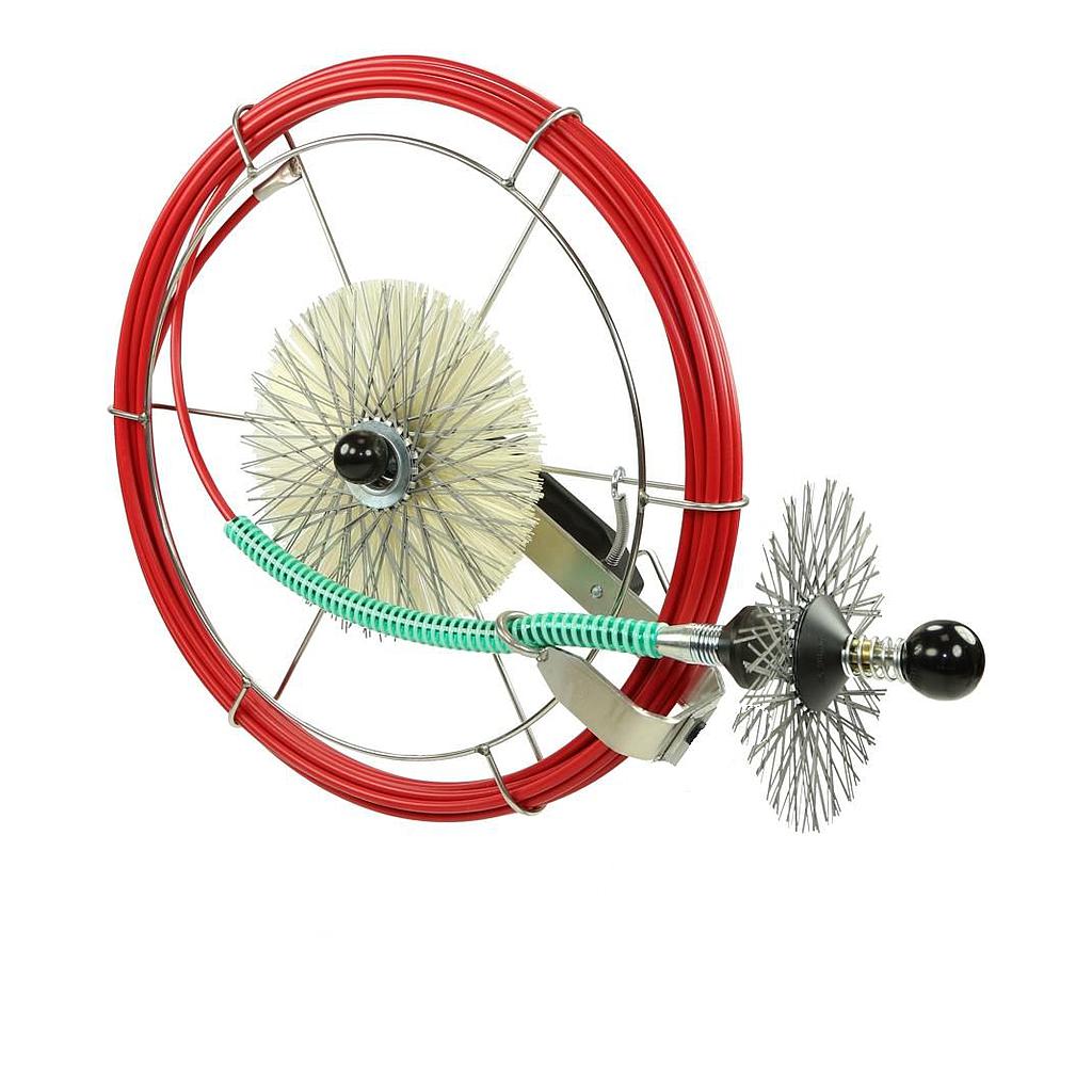 Koppelhaspel mit Kombiverschluss rot Länge 15m, Ø 7,5mm ohne Fuß