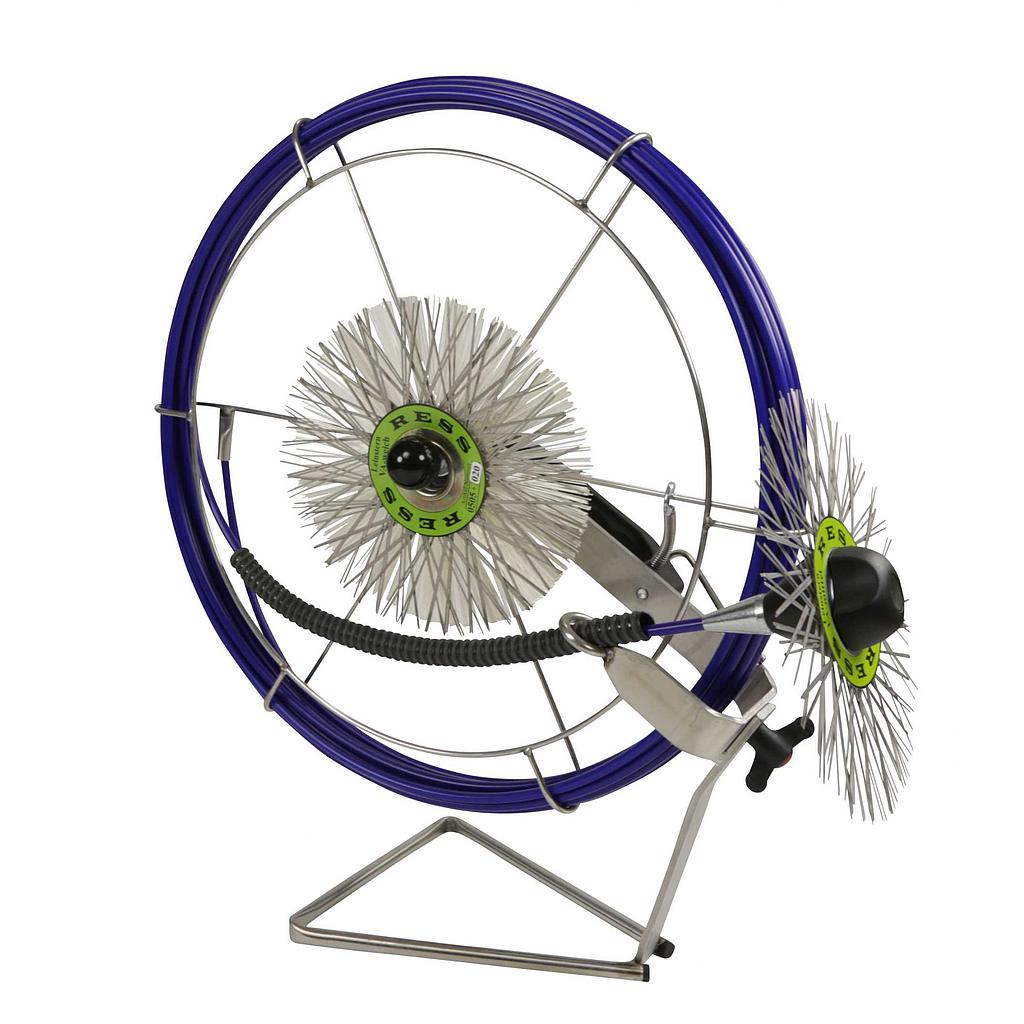 Kombihaspel mit Schutzschlauch blau Länge 15m Ø 6,5mm mit Fuß