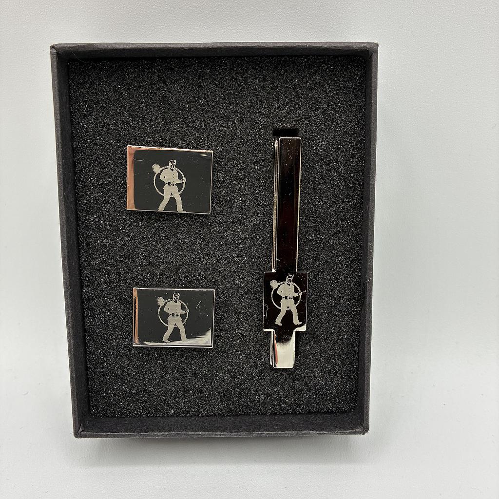 Manschettenknöpfe - und Krawattennadel - Set mit RFK Lasergravur in Box
