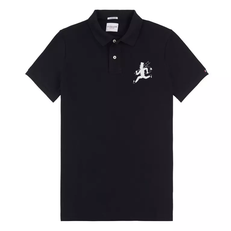 Herren Polo Shirt Schwarz altes Logo