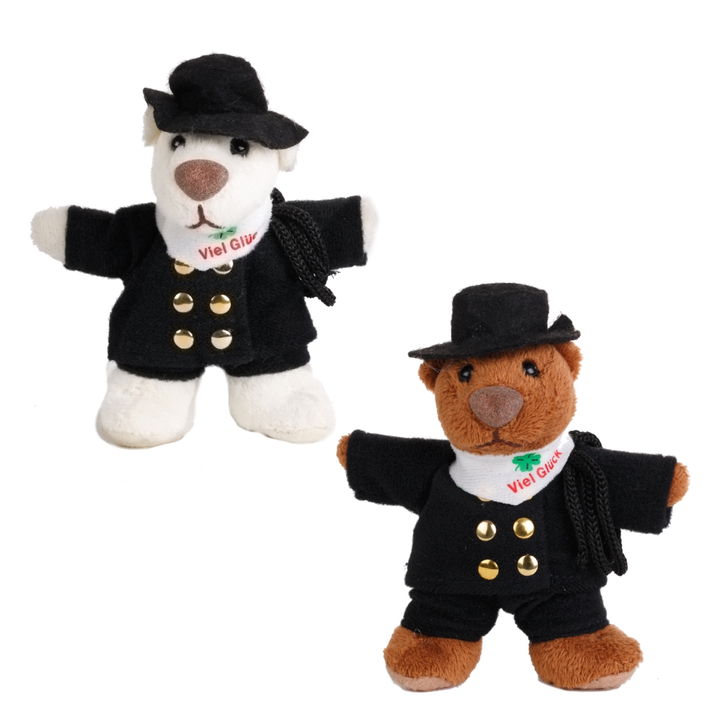 Plüsch Rauchfangkehrerbär in
weiss oder braun 12cm
