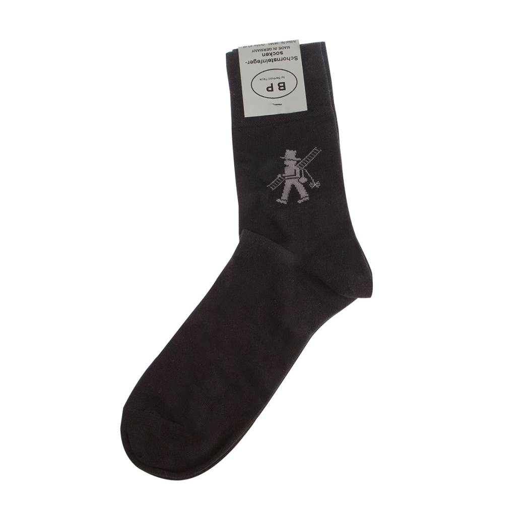 Socken Schwarz mit laufendem Rauchfangkehrer versch. Größen