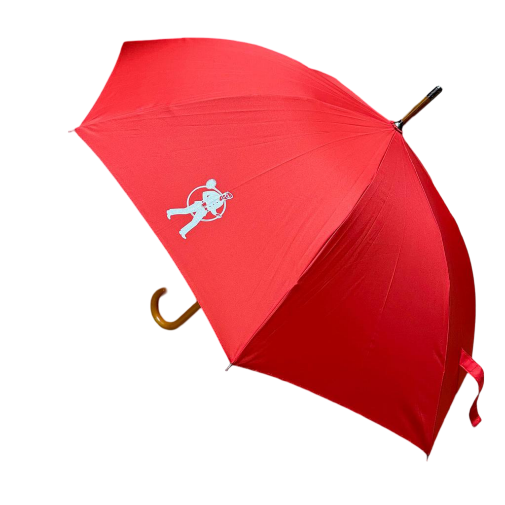RFK Stockschirm mit Holzgriff Ø 100cm rot