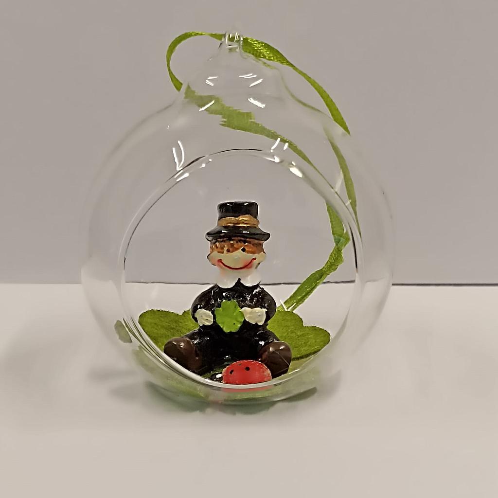 Rauchfangkehrer in Glaskugel 6,5cm 3er Set