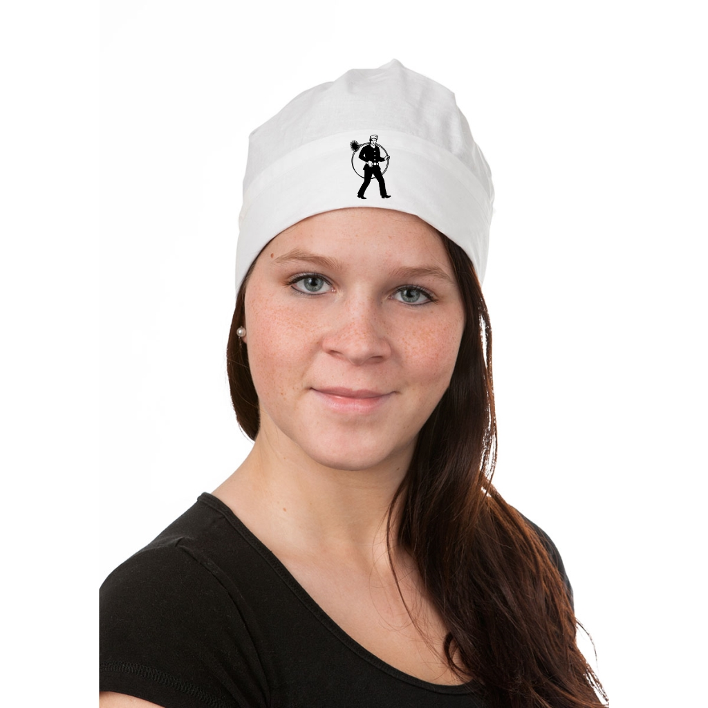 Kehrhaube Weiß, vorgewaschen, säurebeständig, neues Logo