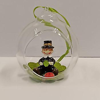 Rauchfangkehrer in Glaskugel 6,5cm 3er Set