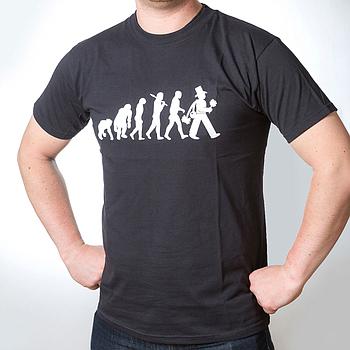 T- Shirt Schwarz mit weißem Evolution Aufdruck