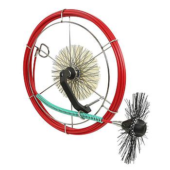 Einhandhaspel mit 15m GFK-Stange Ø 7,5mm rot