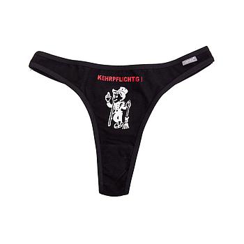 Unterwäsche schwarz mit roter Schrift "Kehrpflichtig" weißer RFK