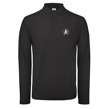 Polo Shirt Schwarz lang mit RFK Stick altes Logo auf Brust M