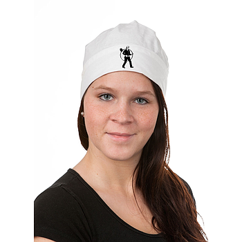 Kehrhaube Weiß, vorgewaschen, säurebeständig, neues Logo