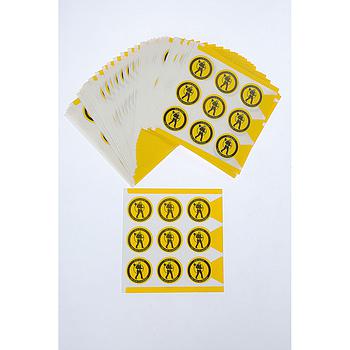 Aufkleber Gelb Ø 32 mm / 16 Stück / 1 Blatt