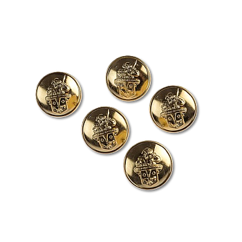 Rußgewand Knopf goldfarben
geprägt
