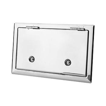 Kamintürchen Edelstahl gasdicht mit Doppelverschluss/Kegel Aussenmaß 20 x 33 cm