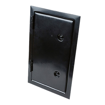 Kamintürchen gasdicht mit Doppelverschluss/Kegel Schwarz