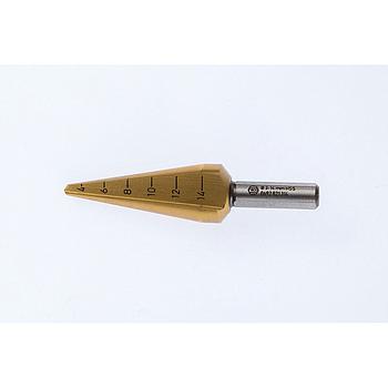 Prüflochblechschälbohrer
3-14mm, TIN- beschichtet
