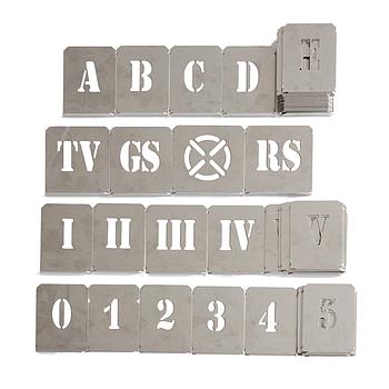 Topographen Schablonen
"Grundpaket" 0-9, I-X, A-Z, RS
GS, TV, Abmelderzeichen