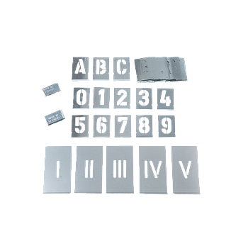 Schablonen GarniturA bis Z, 1 bis 0, I bis X